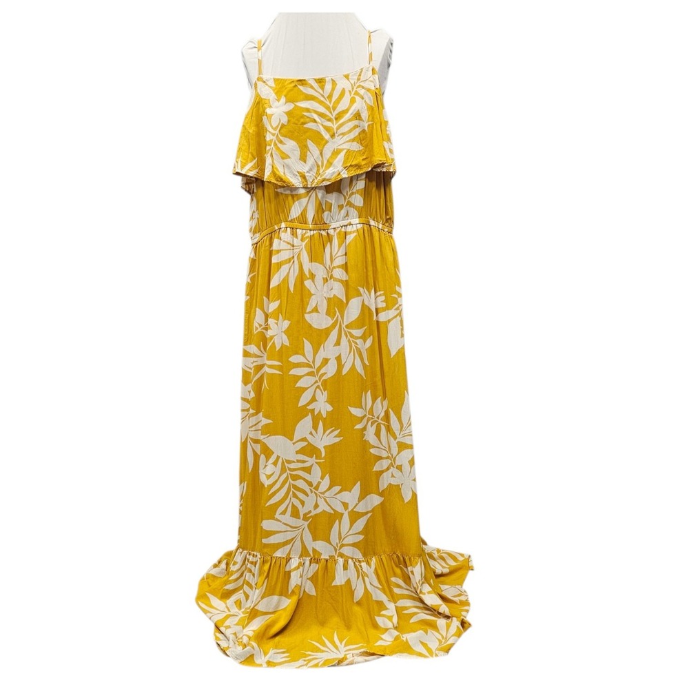 Old Navy Yellow Floral Sleeveless Maxi Dress Size XL Tall Lined